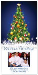Decorated Christmas Tree with Snow with Photo Upload Card w-Envelope 4